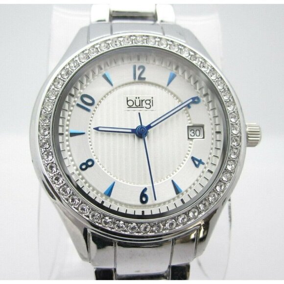 Women's Burgi 1 Atm Water Resistant Analog  Date 40mm Dial Crystals Watch (D694) - Picture 1 of 12